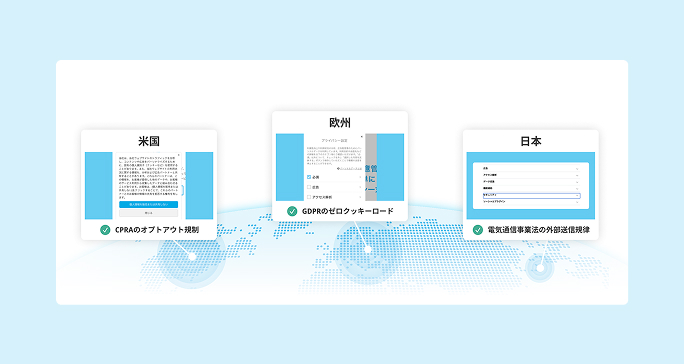 GDPR・CPRA・電気通信事業法対応